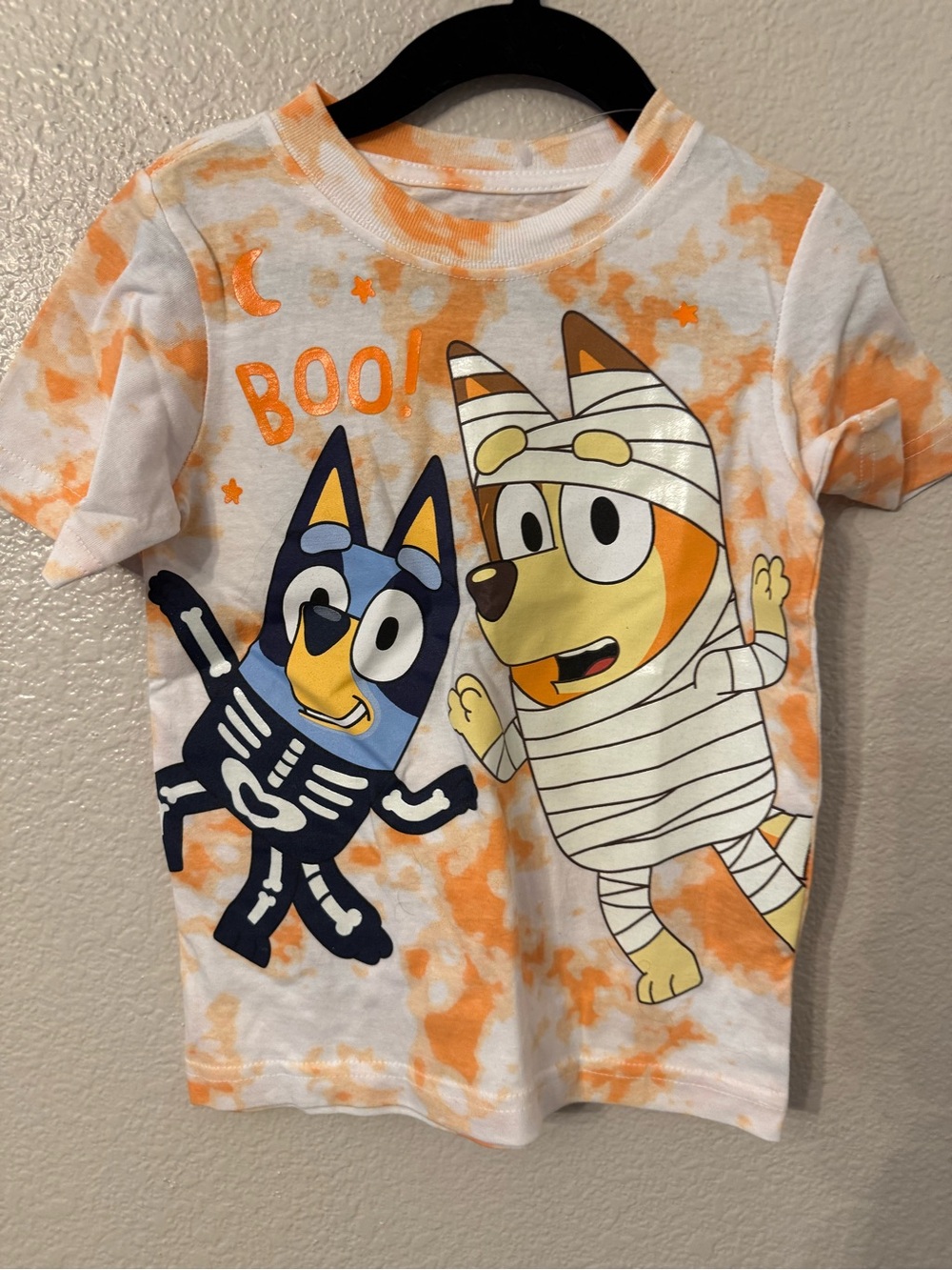 Lucy Orange Tie-Dye Halloween Bluey Graphic Tee
